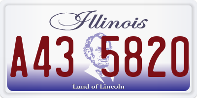 IL license plate A435820