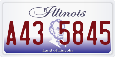 IL license plate A435845