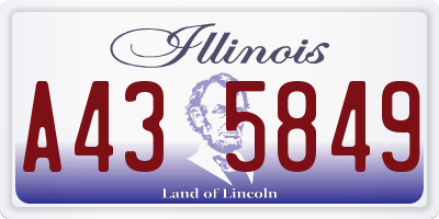 IL license plate A435849
