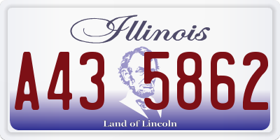 IL license plate A435862