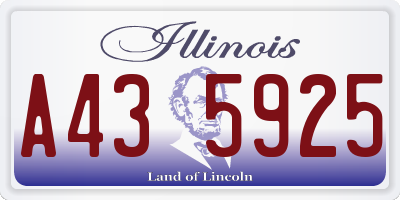 IL license plate A435925