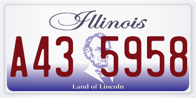 IL license plate A435958