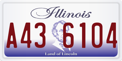 IL license plate A436104