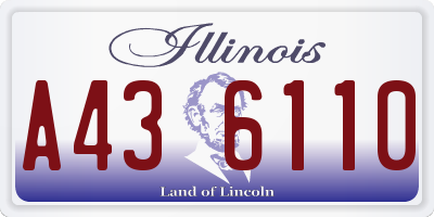 IL license plate A436110