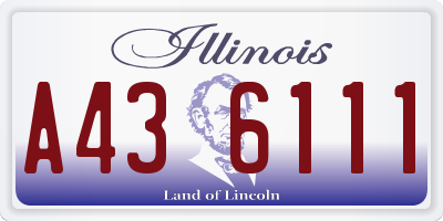 IL license plate A436111