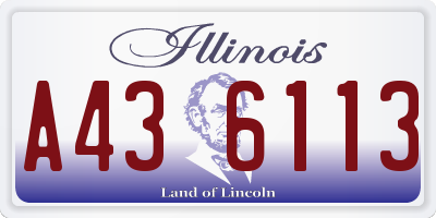 IL license plate A436113