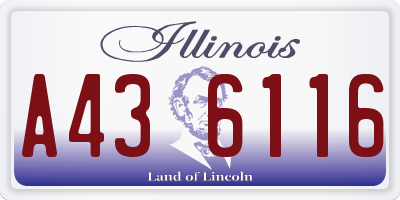 IL license plate A436116