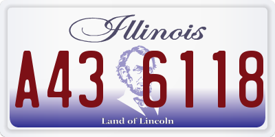 IL license plate A436118