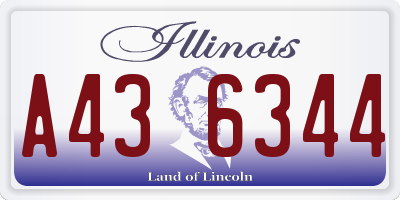 IL license plate A436344