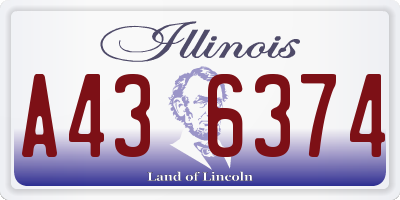 IL license plate A436374