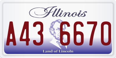 IL license plate A436670