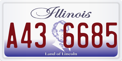 IL license plate A436685