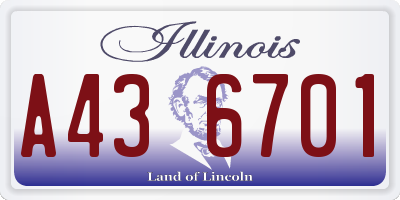 IL license plate A436701