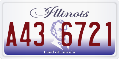IL license plate A436721
