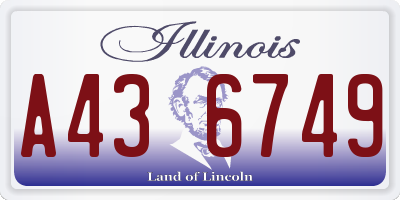 IL license plate A436749