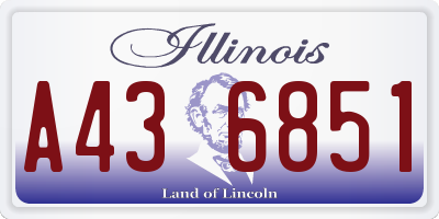 IL license plate A436851