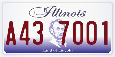 IL license plate A437001