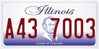 IL license plate A437003