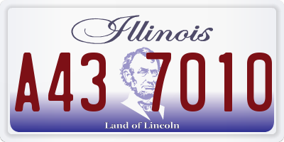 IL license plate A437010