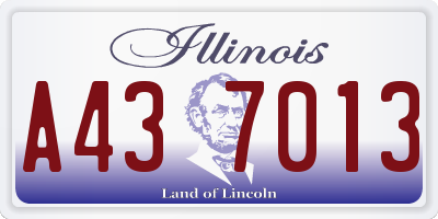 IL license plate A437013