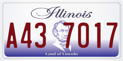 IL license plate A437017