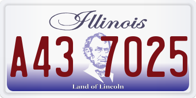 IL license plate A437025