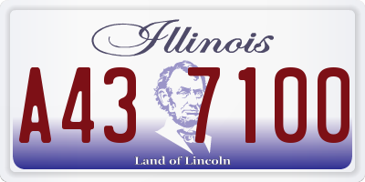 IL license plate A437100