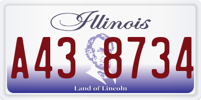 IL license plate A438734