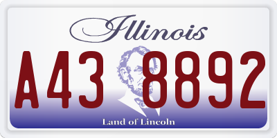 IL license plate A438892