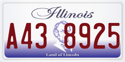IL license plate A438925