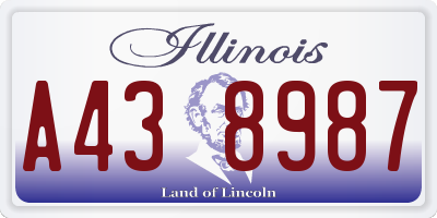 IL license plate A438987