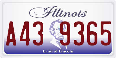 IL license plate A439365