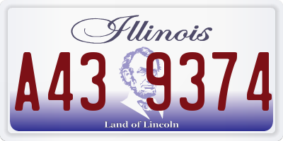 IL license plate A439374