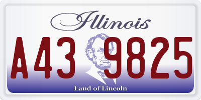 IL license plate A439825