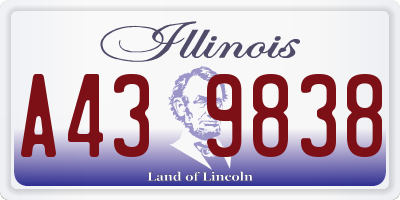 IL license plate A439838