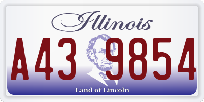 IL license plate A439854
