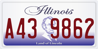 IL license plate A439862