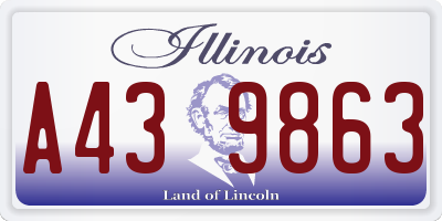 IL license plate A439863