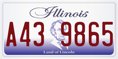 IL license plate A439865