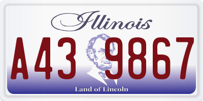 IL license plate A439867