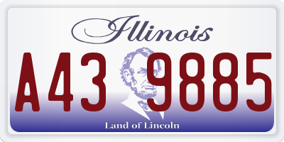 IL license plate A439885
