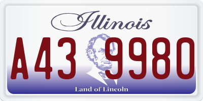 IL license plate A439980
