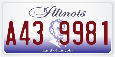 IL license plate A439981