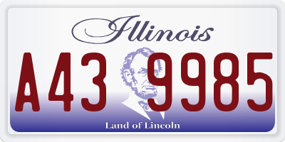 IL license plate A439985