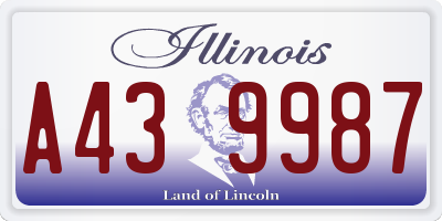 IL license plate A439987