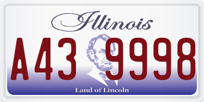 IL license plate A439998