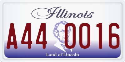 IL license plate A440016