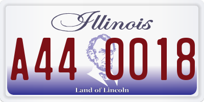 IL license plate A440018