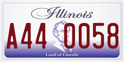 IL license plate A440058