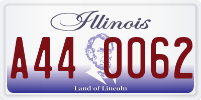 IL license plate A440062